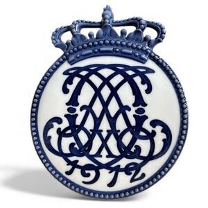 Royal Copenhagen Wall Plaque Commemorative  Coronation Plate Denmark Vintage